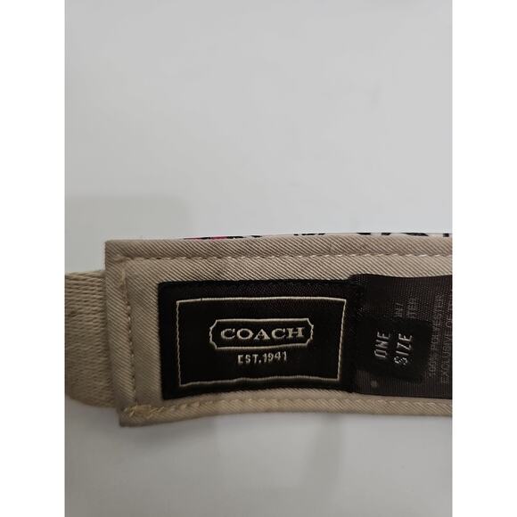 COACH VISOR Motif. Leather Small Visor Flowers Pink Magenta One Size - Picture 2 of 5